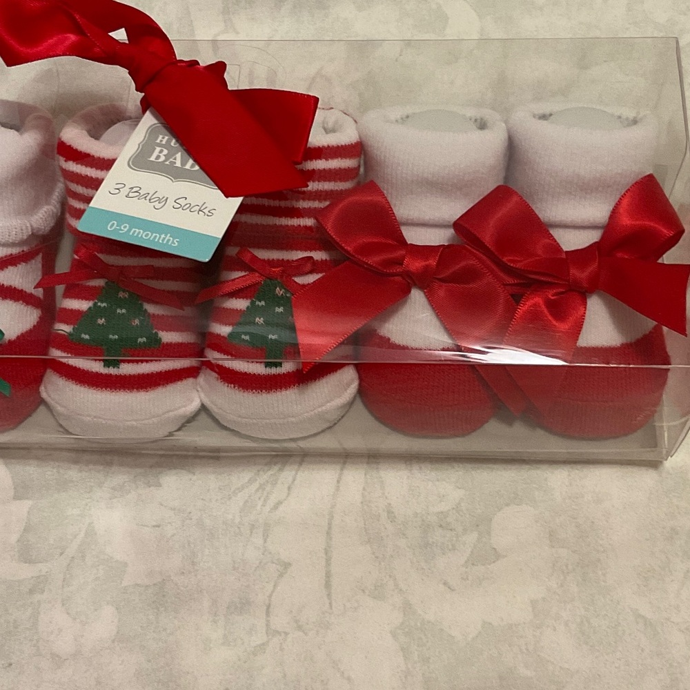 Hudson Baby Red and White Holiday Socks Set - Picture 3 of 4